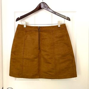 Suede mini skirt